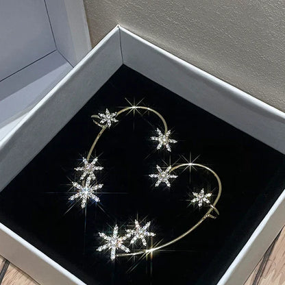 Delicate Snowflake Ear Cuff – Lightweight Silver and Gold Finish Earrings
